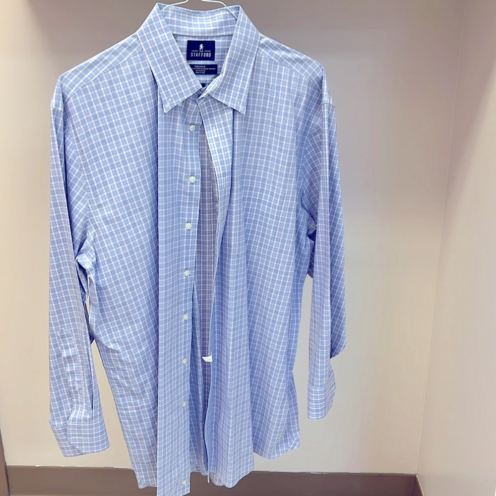 Men’s Stafford Executive Non-Iron Pin Point Oxford Dress Shirt